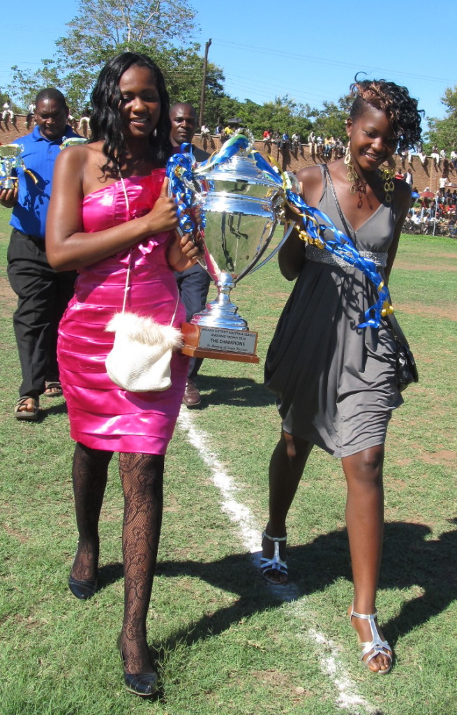 Ladies parading the trophy